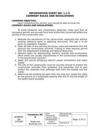 Staking Sheets.pdf COMPETENCY BASED LEARNING MATERIALS CARPENTRY-staking-out-building ...