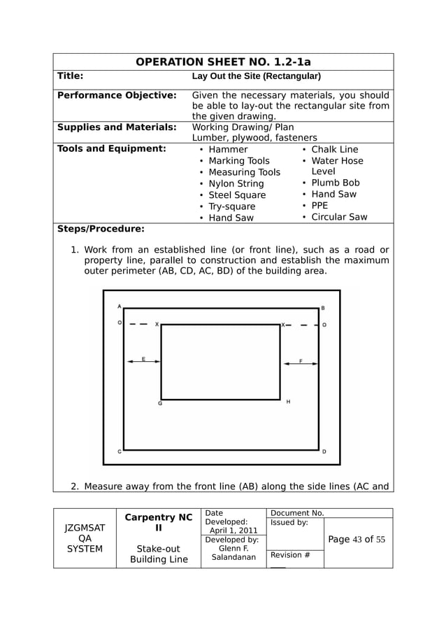COMPETENCY BASED LEARNING MATERIALS CARPENTRY-staking-out-building ...