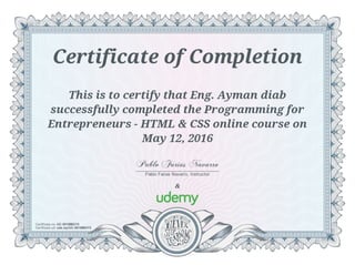 Programming for Entrepreneurs - HTML & CSS