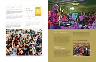 16
IONS CONFERENCE
The four pillars of IONS theory of change are direct
experience, science, education, and community.
Thanks to the partnership of CCI Greenheart, the Fetzer
Institute and many others, the 2015 IONS conference
brought each of these pillars to life—providing
inspiration, scientific evidence, transformative tools,
and community to create a life-changing experience
for more than 700 individuals and organizations.
One-third of attendees were new to IONS, and we
doubled the number of young people attending.
View the main session videos online at:
noetic.org/community/conference/videos-2015
NEXTGEN
CONNECTIONS
Our IONS NextGen program, now in its third year, is
directed at engaging the next generation of young
people in noetic sciences. In 2015, NextGen sponsored
11 emerging noetic scholars to attend the IONS
conference in Chicago. We curated several new
interactive and participatory events, including Spotlight
Talks by conference participants, and Experiential
Workshops where intergenerational participants came
together to engage in meaningful conversations, challenge
assumptions, and create action plans. Now NextGen is
focusing on 1) creating college campus Consciousness
Clubs, 2) matching interested young people with interships
at IONS and other consciousness organizations, and
3) providing young people with content especially
relevant to them.
Learn more at: noetic.org/community/nextgen
(Above) DJ Taz Rashid and Club Divine are hosted by IONS NextGen at the 2015 Conference. Couldn’t be there? Listen to the set online: soundcloud.com/
djtazrashid/ions-club-divine-dj-taz-rashid; (below) NextGen emerging noetic scholars gather at the 2015 IONS International Conference in Chicago.
17
Katia Petersen with Boys and Girls Club of America, Silicon Valley Chapter
NEW!
Spiritual and Religious
Competencies in Clinical
Practice: Guidelines for
Psychotherapists & Mental
Health Professionals
By Cassandra Vieten, PhD
and Shelley Scammell, PsyD
Forward by Daniel J. Siegel, MD
Spirituality lies at the heart of many clients'
core values, and helps shape their perception
of themselves and the world around them. This
groundbreaking book provides a much-needed,
research-based road map to help mental health
professionals appropriately address their clients’
spiritual or religious beliefs in treatment sessions.
Now available at bookstores nationwide, and
Amazon.com.
In addition, IONS Executive Director of Education Dr. Katia
Petersen trained 498 Worldview Explorations facilitators
reaching an estimated 14,940 young people in 2015:
• Arizona and Mississippi Unified School Districts and
Boston University
• CCI Greenheart International cultural exchange program
in Chicago, reaching 10,000 exchange students in 75
countries around the world
• The Detroit Tigers Minor League Club, Girls Inc.,
Lakeland Police Athletic League, Patel College of Global
Sustainability, Florida Council of Churches, Fellowship
of Christian Athletes, and Men & Women on the Move
Outreach in Lakeland, Florida
UPDATE! The Four Agreements for Children, a joint
project with Don Miguel Ruiz and Amber Allen Publishing,
is currently being field-tested with educators at Peace
Learning Center and Martin Luther King Youth Center
in Indianapolis, IN, and Prestwood Elementary School
in Sonoma, CA. Following teacher feedback, we will
complete final edits and work with Amber Allen on
bringing this curriculum to parents and teachers
around the world.
 