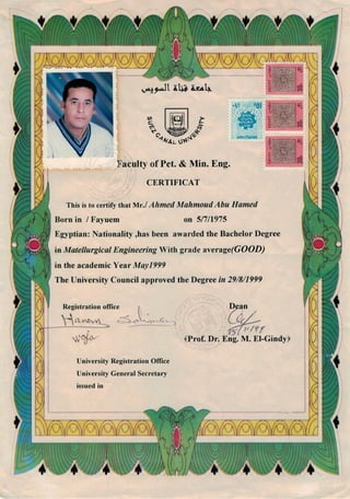 Experince and qualification certificates