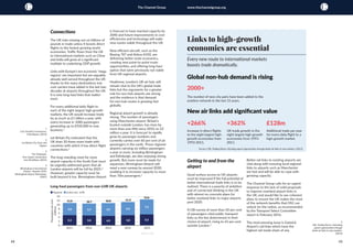 22 23
The Channel Group www.thechannelgroup.org
Connections
The UK risks missing out on billions of
pounds in trade unless it boosts direct
flights to the fastest growing world
economies. Traffic flows from the UK
to international markets such as China
and India will grow at a significant
multiple to underlying GDP growth.
					
Links with Europe’s ten economic ‘mega
regions’ are important but are arguably
already well served throughout the UK
thanks to the many destinations low
cost carriers have added in the last two
decades at airports throughout the UK.
It is new long-haul links that matter
most.
					
For every additional daily flight to
each of the eight largest high-growth
markets, the UK would increase trade
by as much as £1 billion a year, with
every increase in 1000 passengers
generating up to £920,000 in new
business.1
Let Britain Fly estimated that the
UK does 20 times more trade with
countries with which it has direct flight
connections.2
					
The long-standing need for more
airport capacity in the South East must
be urgently addressed given that all
London airports will be full by 2025.3
However, greater capacity must be
built beyond it too. Birmingham Airport
is forecast to have reached capacity by
2040 and future improvements in cost
efficiencies and technology will make
new routes viable throughout the UK.
					
New efficient aircraft, such as the
Boeing 787 and Airbus A350, are
delivering better route economics,
creating new point-to-point route
opportunities, and offering long-haul
option that were previously not viable
from UK regional airports.
Heathrow, London’s UK air hub, will
remain vital to the UK’s global trade
links but the arguments for a greater
role for non-hub airports are strong
and the evidence is that demand
for non-hub routes is growing fast
globally.					
	
Regional airport growth is already
strong. The number of passengers
using Manchester airport, Britain’s
busiest outside London, has risen by
more than one-fifth since 2010, to 23
million a year. It is forecast to rapidly
grow its passenger numbers and
currently carries over 60 per cent of air
passengers in the north. Those regional
airports carrying six million passengers
a year or more, including Birmingham
and Edinburgh, are also enjoying strong
growth. But room must be made for
expansion. Birmingham Airport will
need a new runway by around 2030,
enabling it to increase capacity to more
than 70m passengers.4
Links to high-growth
economies are essential
+362%
UK trade growth in the
eight largest high-growth
economies from 1993-
2011.
Every new route to international markets
boosts trade dramatically.
Global non-hub demand is rising
2000+
The number of new city pairs have been added to the
aviation network in the last 15 years.
+266%
Increase in direct flights
to the eight largest high-
growth economies from
1993-2011.
£128m
Additional trade per year
for every daily flight to a
high-growth market.
New air links add significant value
Getting to and from the
airport
				
Good surface access to UK airports
must be improved if the full potential of
better international trade links is to be
realised. There is a paucity of ambition
and of connected thinking in the UK
with almost no concrete plans for
better overland links to major airports
post 2020.
A CBI survey of more than 50 per cent
of passengers cited public transport
links as the key determinant in their
choice of airport, rising to 65 per cent
outside London.5
Better rail links to existing airports are
vital along with ensuring local regional
links to airports such as Manchester
are fast and will be able to cope with
growing capacity.
				
The Channel Group calls for an urgent
response to the lack of solid proposals
to improve overland airport links in
the UK, and would like to see coherent
plans to ensure the UK makes the most
of the network benefits that HS2 can
unlock for the nation, as recommended
by the Transport Select Committee
report in February 2016.
	
The most pressing issue is Gatwick
Airport’s rail links which have the
highest rail mode share of any
1
City Growth Commission,
Final Report, (2015)
2
Let Britain Fly, Facts and
Figures
3
The Telegraph,
Poor airport connections
lose UK billions, (2015)
4
Birmingham International
Airport, Towards 2030:
Birmingham Airport Masterplan,
(2007)
5
CBI, Trading Places: Unlocking
export opportunities through
better air links to new markets,
(2013)
Source: CBI, Trading Places: Ulocking export opportunities through better air links to new markets, (2013)
Long-haul passengers from non-LHR UK airports
14
12
10
8
6
4
2
0
Source: CAA
Passengersperyear
(million)
7.3
Regional	 London (exc. LHR)
5.8
2011 2012 2013 2014 2015
5.7 5.9 6.4
5.2 5.0 4.9 5.0 5.3
11.0 10.7 10.8 11.4
12.6
 