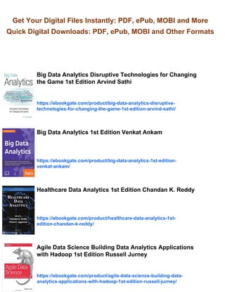 Big data analytics 1st ed Edition Arvind Sathi | PDF