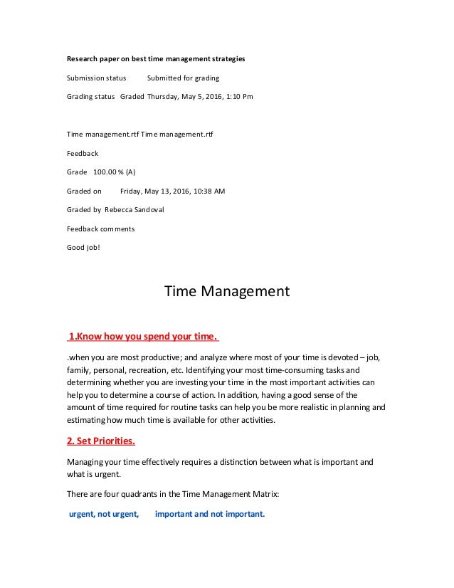 Time management term paper