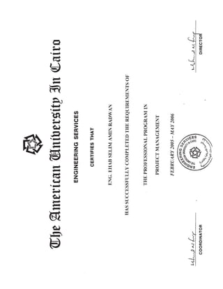 Ehab Radwan PRMG Certificates