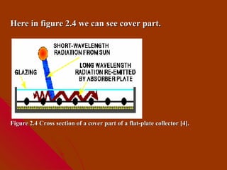 Here in figure 2.4 we can see cover part.




Figure 2.4 Cross section of a cover part of a flat-plate collector [4].
 