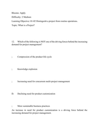 Test Bank Project Management The Managerial Process 7th Edition | PDF