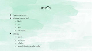 สารบัญ
● ข้อมูลทางพฤกษศาสตร์
● ลักษณะทางพฤกษศาสตร์
○ ลาต้น
○ ใบ
○ ดอก
○ ผลและเมล็ด
● สรรพคุณ
○ อาหาร
○ ยารักษาโรค
○ ครัวเรือน
○ ความเกี่ยวข้องกับประเพณี ความเชื่อ
 