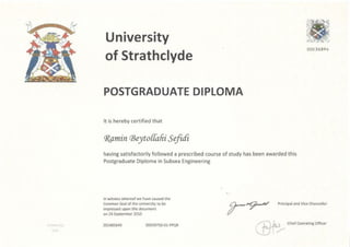 Subsea Engineering Diploma - Strathclyde