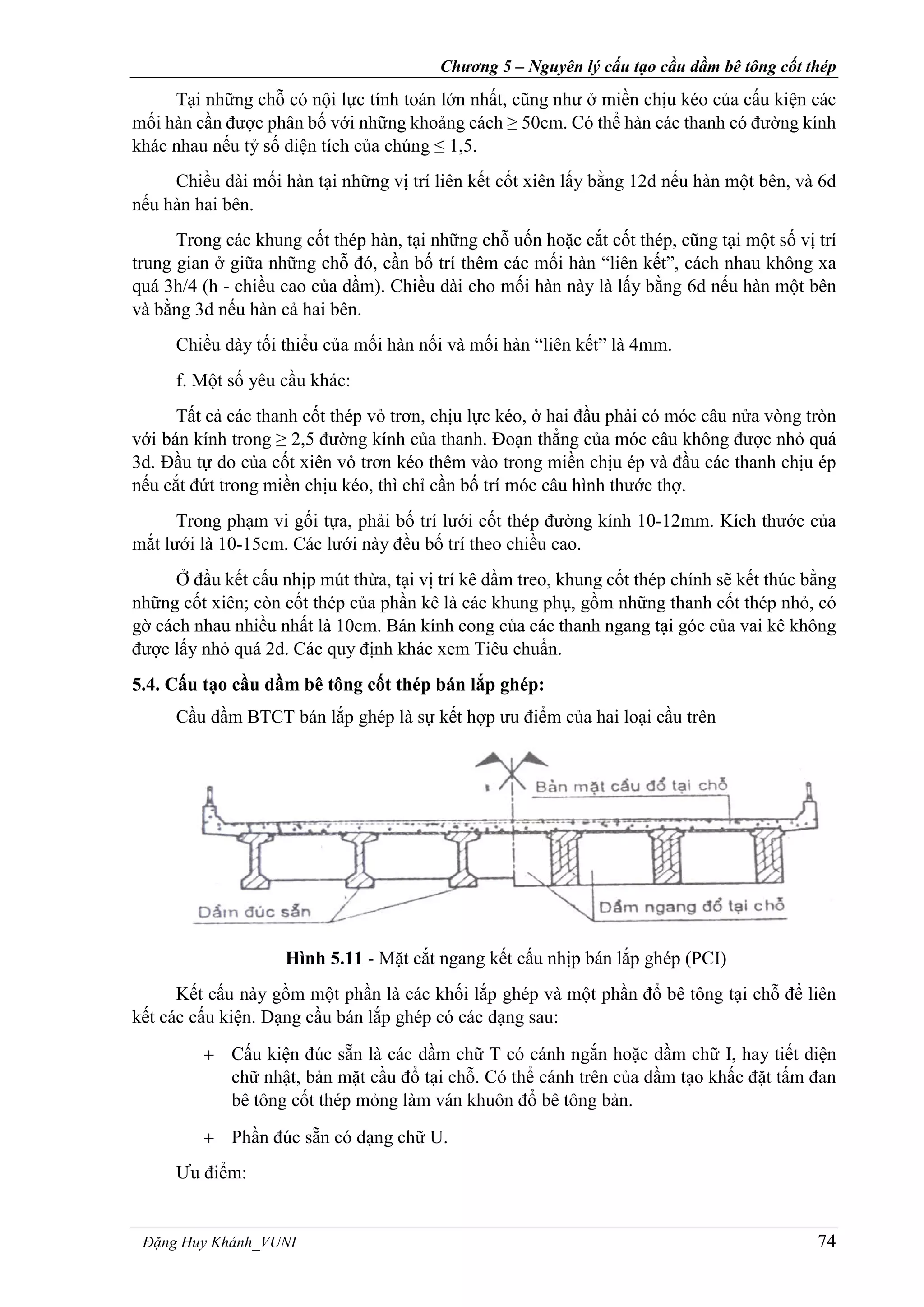 Bài giảng thiết kế cầu BTCT theo tiêu chuẩn mới TCVN 118232017 | PDF