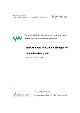 Web Analysis and Online Strategy for CapitalizeAlbany