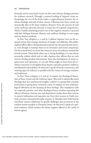 Resilience and the Virtue of Fortitude Aquinas in Dialogue with the ...