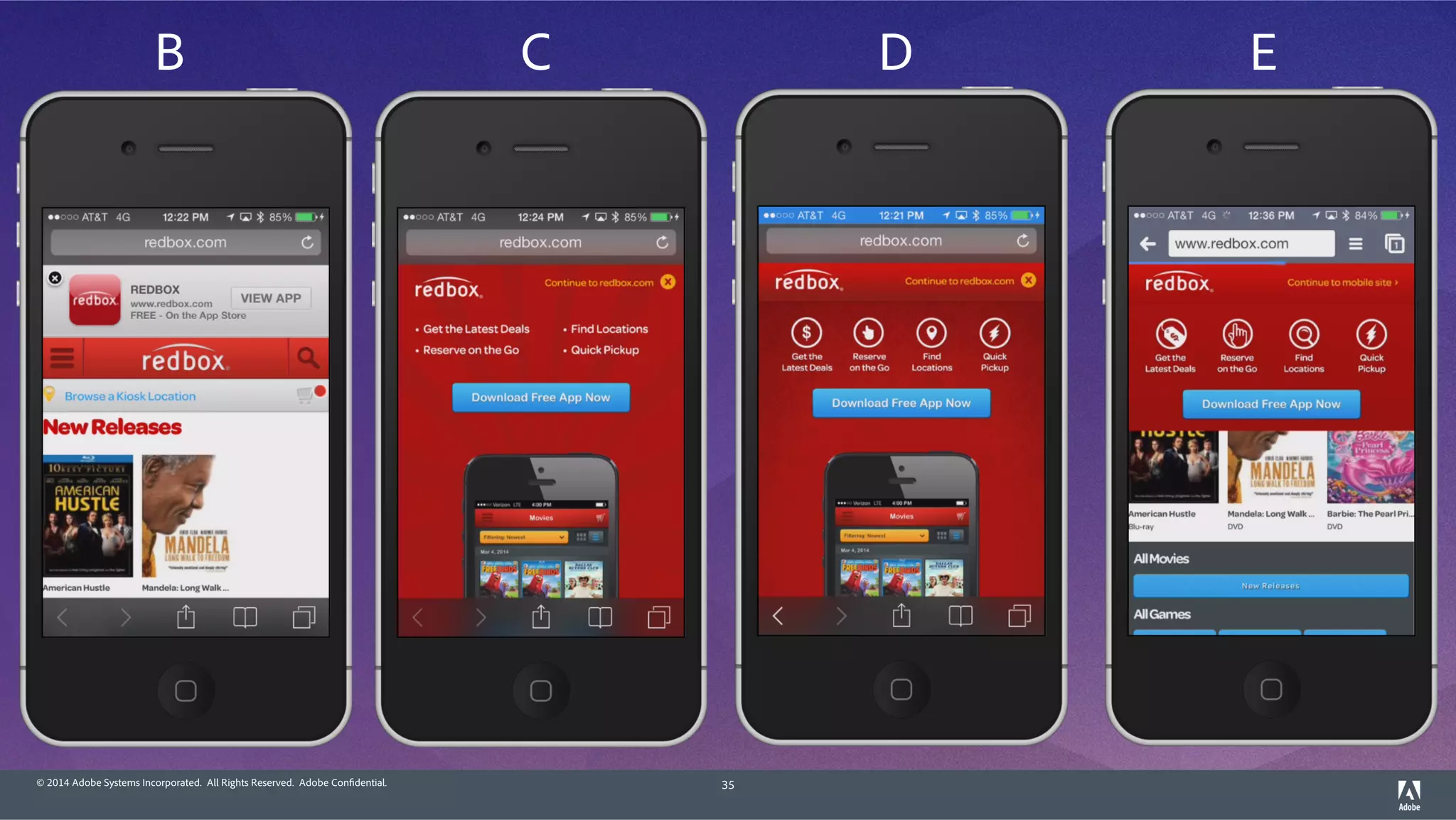 © 2014 Adobe Systems Incorporated. All Rights Reserved. Adobe Confidential. 35
B C D E
 