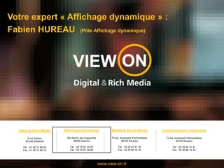 Savez-vous que les mobiles peuvent dialoguer avec un réseau d’écrans dynamiques  ?Prenez la main, pilotez votre communication Grâce à notre équipe d’experts et de créatifs, analysez la pertinence de votre stratégie multi canal et optez pour une communication digitale réussie.