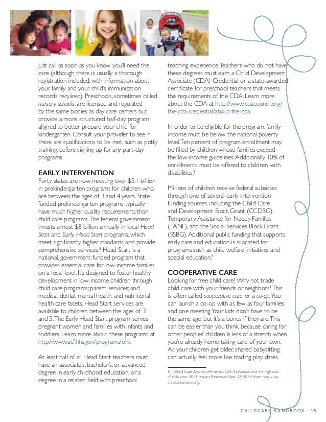 child care provider handbook pdf