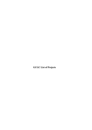 GCGC List of Projects
 