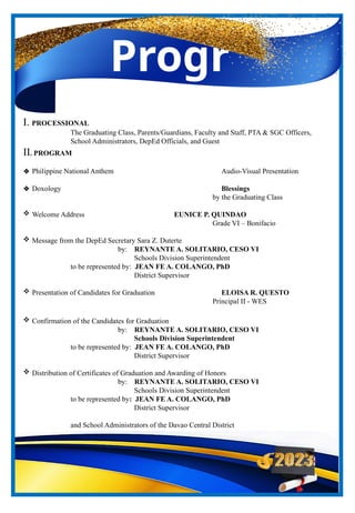 Graduation Program Deped K to 12 Graduation Ceremony: Celebrating Resilience and Excellence in ...