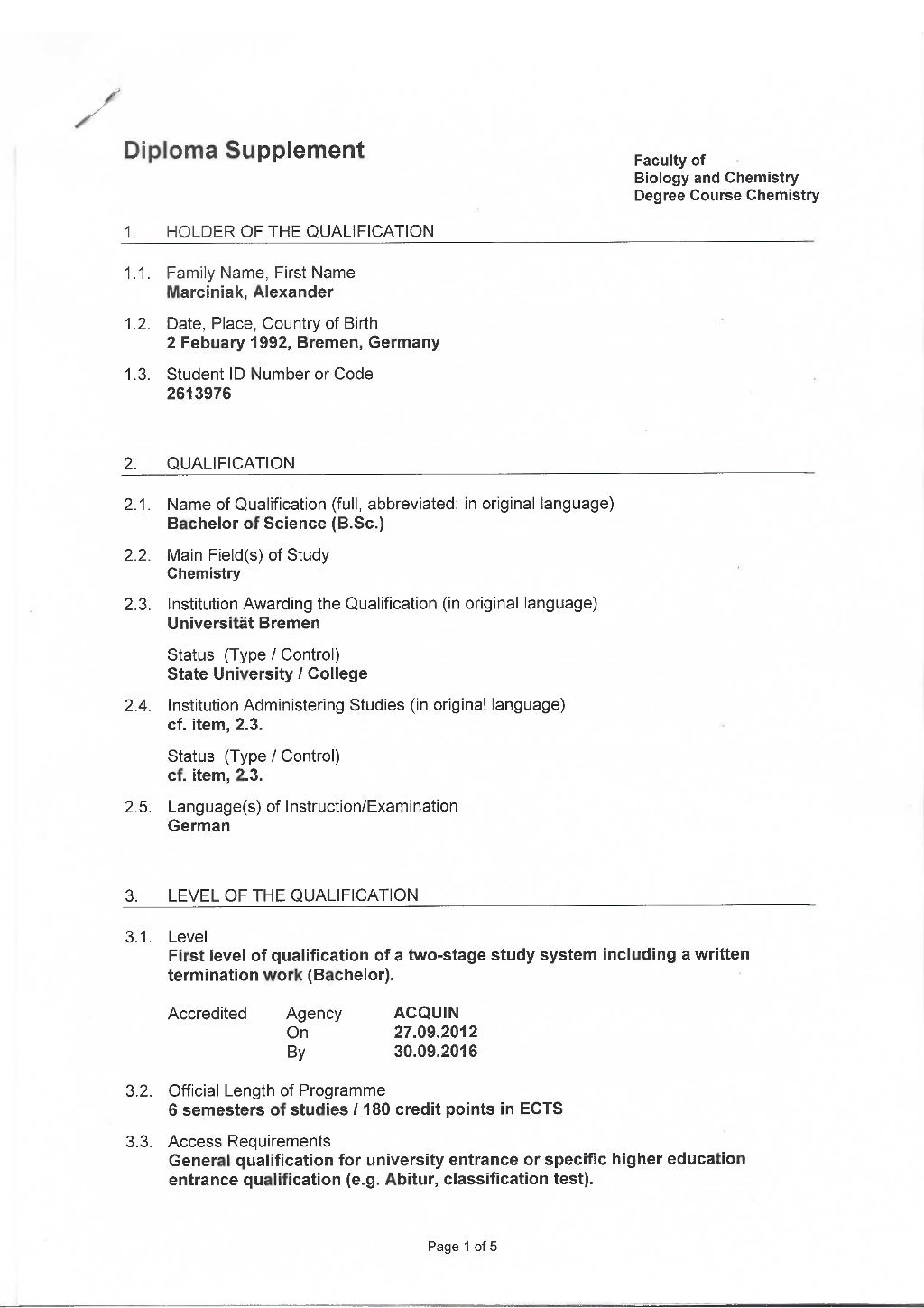 BA Degree Certificate