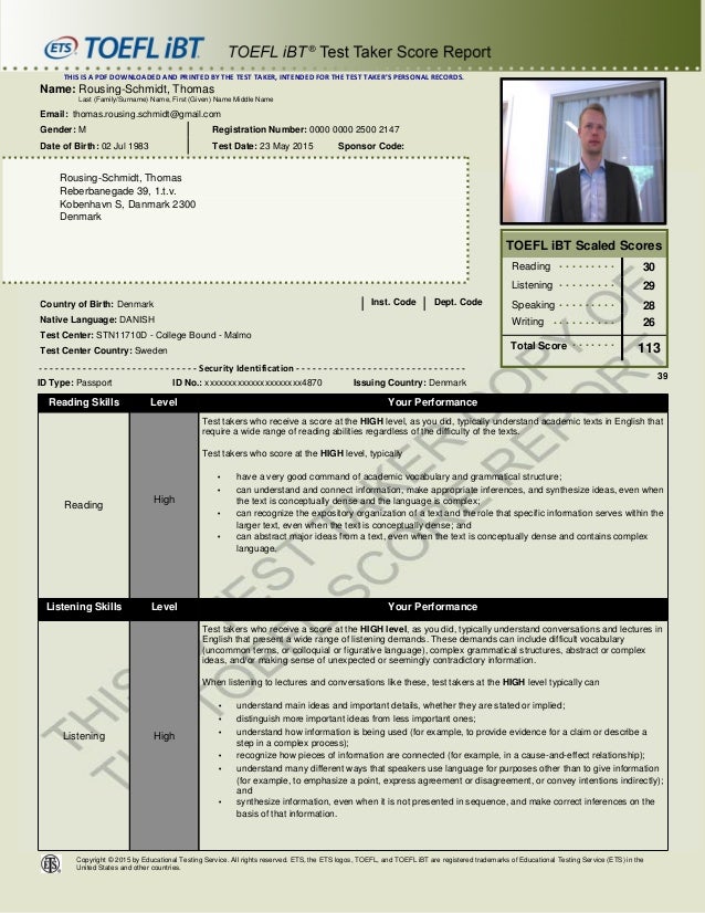 exams results toefl SCORES, ENGLISH TEST MAY 2015 TOEFL