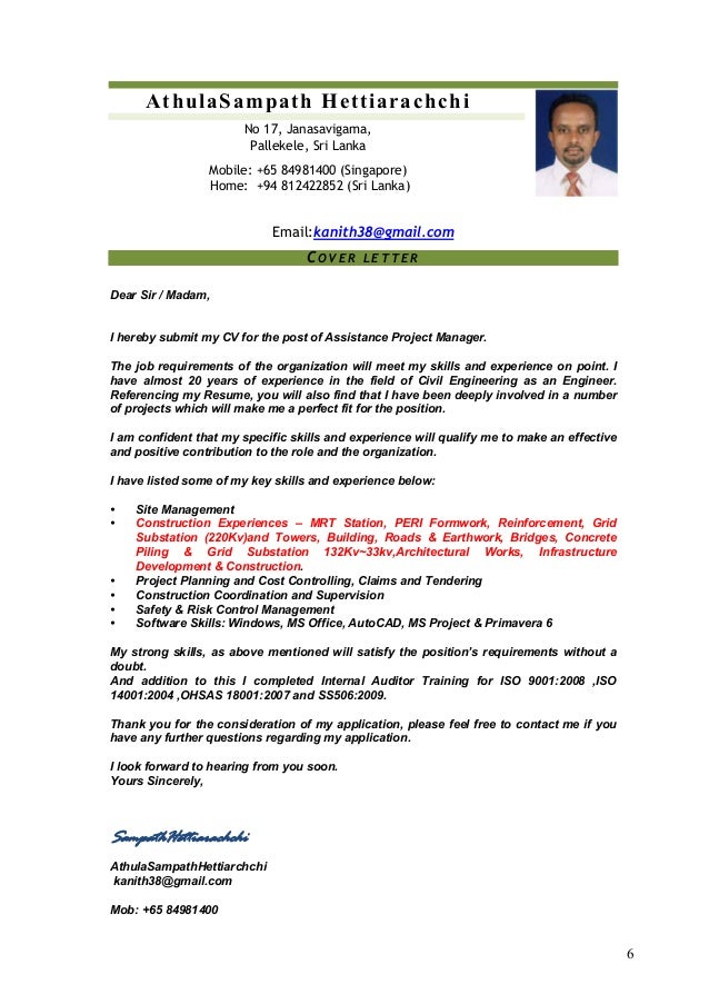 Covering Letter For Cv In Sri Lanka - 89+ Cover Letter Samples