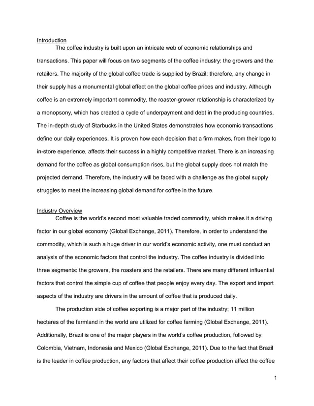 research paper about coffee industry