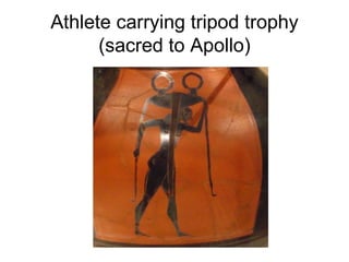 Athlete carrying tripod trophy (sacred to Apollo) 