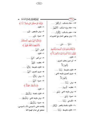 68
ٖٜٗ
233
233
ٖٔ-: ‫بالسك‬ ِ ‫خ‬‫ﭜ‬‫ﭛ‬......
ٔٗ-: ‫السك‬ ‫بتر‬ ِ ‫خ‬‫ﭤ‬...
ٔ٘-: ‫بالسك‬ ‫خلف‬‫ﭛ‬‫ﭚ‬......
ٔٙ-‫ور‬‫ات‬‫ر‬‫ا‬‫ا‬‫ي‬‫ر‬‫التح‬ ‫اع‬‫ا‬‫م‬ ‫اُل‬‫ا‬‫ب‬‫ال‬ ‫اوجهي‬‫ا‬‫ب‬ ‫ش‬
:
‫ﭓ‬......‫ﭙ‬......
‫ﮋ‬‫ﭲ‬‫ﭱ‬‫ﭰ‬‫ﭯ‬‫ﭮ‬
‫ﭺ‬‫ﭹ‬ ‫ﭸ‬‫ﭷ‬‫ﭶ‬‫ﭵ‬‫ﭴ‬‫ﭳ‬‫ﮊ‬
ٔ-. ‫قالوا‬
ٕ-: ‫الُوري‬ ‫بخلف‬ ‫عمرو‬ ‫أبو‬
‫ﭺ‬‫ﭹ‬ ‫ﭸ‬
ٖ-: ‫بالتوَط‬ ‫قالوا‬‫ﭴ‬......
ٗ-: ‫الراني‬ ‫بالوجك‬ ‫البصري‬ ‫ِوري‬
‫ﭺ‬‫ﭹ‬ ‫ﭸ‬
٘-: ‫ورش‬‫ﭴ‬......
ٙ-: ‫يعقوب‬‫ﭱ‬......
ٚ-: ‫الراني‬ ‫بالوجك‬ ‫ورش‬‫ﭯ‬.....
ٛ-: ‫ازة‬‫م‬‫ح‬‫ﭯ‬......
ٜ-: ‫الكسائي‬‫ﭴ‬......
ٔٓ-: ‫والقصر‬ ‫بالصل‬ ‫قالوا‬‫ﭮ‬...
ٔٔ-: ‫بالتوَط‬ ‫قالوا‬‫ﭴ‬......
‫ﮋ‬‫ﮀ‬‫ﭿ‬‫ﭾ‬‫ﭽ‬‫ﭼ‬‫ﭻ‬‫ﮊ‬
ٔ-. ‫قالوا‬
ٕ-: ‫بالوجهين‬ ‫ورش‬‫ﭾ‬......
ٖ-: ‫ازة‬‫م‬‫ح‬‫ﭾ‬......
‫ﮋ‬‫ﮄ‬‫ﮃ‬ ‫ﮂ‬‫ﮁ‬
‫ﮈ‬‫ﮇ‬‫ﮆ‬‫ﮅ‬‫ﮊ‬
: ‫الفرش‬‫ﮂ‬.....
ٔ-. ‫قالوا‬
ٕ-‫ري‬ ‫ابن‬‫ا‬: ‫ر‬‫ﮂ‬......
ٖ-: ‫يعقوب‬‫ﮈ‬‫ﮇ‬
ٗ-: ‫بالتوَط‬ ‫قالوا‬‫ﮁ‬......
٘-: ‫البصري‬ ‫ِوري‬‫ﮂ‬......
ٙ-: ‫ورش‬‫ﮁ‬......
ٚ-: ‫ازة‬‫م‬‫ح‬‫ﮂ‬......
‫ﮋ‬‫ﮋ‬‫ﮊ‬ ‫ﮉ‬‫ﮊ‬
ٔ-. ‫قالوا‬
ٕ-: ‫بالصل‬ ‫قالوا‬‫ﮉ‬......
ٖ-: ‫الراني‬ ‫بالوجك‬ ‫ورش‬‫ﮉ‬....
ٗ-: ‫ازة‬‫م‬‫ح‬‫ﮉ‬...
‫ار‬‫ا‬‫ا‬‫ل‬‫ع‬ ‫اك‬‫ا‬‫ا‬‫ت‬‫وقُم‬(‫اي‬‫ا‬‫ا‬َ‫السو‬)‫ألا‬(‫اي‬‫ا‬‫ا‬َ‫السو‬)
. ً‫ا‬‫ألف‬ ‫الهمزة‬ ‫إبُال‬ ‫في‬ ‫محجوز‬
 