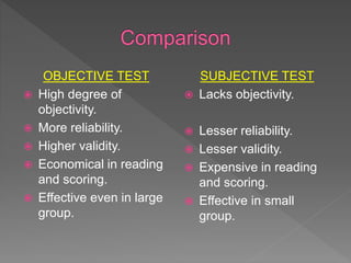 Subjective and Objective Test | PPTX | Educational Assessment | Education