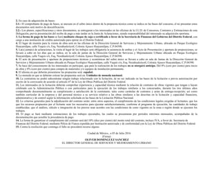 2. En caso de adquisición de bases:
2.1.- El comprobante de pago de bases, se anexara en el sobre único dentro de la propuesta técnica como se indica en las bases del concurso, el no presentar estos
documentos será motivo de descalificación.
2.2.- Los planos, especificaciones y otros documentos, se entregaran a los interesados en las oficinas de la J.U.D. de Concursos, Contratos y Estimaciones de esta
Delegación, previa presentación del recibo de pago a más tardar en la Junta de Aclaraciones, siendo responsabilidad del interesado su adquisición oportuna.
3. La forma de pago de las bases se hará mediante cheque de caja o certificado a favor de la Secretaría de Finanzas del Gobierno del Distrito Federal, con
cargo a una institución de crédito autorizado para operar en el Distrito Federal.
4. El lugar de reunión para la visista de obra será en las oficinas de la Dirección General de Servicios y Mejoramiento Urbano, ubicada en Parque Ecológico
Huayamilpas, calle Yaquis s/n, Esq. Nezahualcóyotl, Colonia Ajusco Huayamilpas, C.P.04390.
5. La(s) junta(s) de aclaraciones, la visita al lugar de los trabajos será obligatoria la asistencia de ambas y el Acto de Presentación y apertura de proposiciones, se
llevara a cabo en los días que se indica, en la sala de juntas de la Dirección General de Servicios y Mejoramiento Urbano ubicada en Parque Ecológico
Huayamilpas, calle Yaquis s/n, Esq. Nezahualcóyotl, Colonia Ajusco Huayamilpas, C.P.04390.
6. El acto de presentación y apertura de proposiciones técnicas y económicas del sobre único se llevara a cabo en sala de Juntas de la Dirección General de
Servicios y Mejoramiento Urbano ubicada en Parque Ecológico Huayamilpas, calle Yaquis s/n, Esq. Nezahualcóyotl, Colonia Ajusco Huayamilpas, C.P.04390.
7. Se hace del conocimiento de los interesados en participar, que para la realización de los trabajos no se otorgará anticipo. Del 0% (cero por ciento) para inicio
de obra y 0% (cero por ciento) para compra de materiales y/o equipos de instalación permanente.
8. El idioma en que deberán presentarse las propuestas será: español.
9. La moneda en que se deberán cotizar las propuestas será en: Unidades de moneda nacional.
10. La contratista no podrá subcontratar ningún trabajo relacionado con la licitación, de no ser indicado en las bases de la licitación o previa autorización por
escrito de la convocante de acuerdo al artículo 47 de la Ley de Obras Publicas del Distrito Federal.
11. Los interesados en la licitación deberán comprobar experiencia y capacidad técnica mediante la relación de contratos de obras vigentes que tengan o hayan
celebrado con la Administración Pública o con particulares para la ejecución de los trabajos similares a los concursados, durante los tres últimos años
comprobando documentalmente su cumplimiento a satisfacción de la contratante, tales como carátulas de contratos y actas de entrega-recepción; así como
también curricular de la empresa y del personal técnico a su servicio relativo a las obras similares a las descritas en la licitación y capacidad financiera,
administrativa y de control según la información solicitada en las bases de la Licitación Pública Nacional.
12. Lo criterios generales para la adjudicación del contrato serán: entre otros aspectos, el cumplimiento de las condiciones legales exigidas al licitantes; que los
que los recursos propuestos por el licitante sean los necesarios para ejecutar satisfactoriamente, conforme al programa de ejecución, las cantidades de trabajo
establecidas; que el análisis, cálculo e integración de los precios sean acordes con las condiciones de costo vigentes en la zona o región donde se ejecuten los
trabajos.
13. El pago se hará mediante estimaciones de los trabajos ejecutados, las cuales se presentaran por periodos máximos mensuales, acompañadas de la
documentación que acredite la procedencia de pago.
14. La forma de garantizar el cumplimiento del contrato será del 10% (diez por ciento) del monto total del contrato, incluye IVA, a favor de: Secretaria de
Finanzas del Distrito Federal; mediante Póliza de Fianza expedida por Institución autorizada y de conformidad con la Ley de Obras Públicas del Distrito Federal.
15. Contra la resolución que contenga el fallo no procederá recurso alguno.
Ciudad de México., a 05 de Julio 2016
(Firma)
OLIVER DOMINGUEZ SANCHEZ
EL DIRECTOR GENERAL DE SERVICIOS Y MEJORAMIENTO URBANO
 