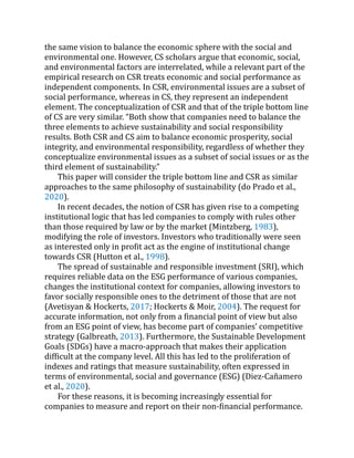 Corporate Sustainability Measurement Reporting and Effects on Firm ...