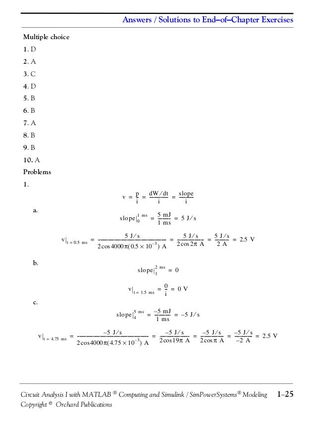 Circuit Analysis I With Matlab Computing And Simulink Sim Powersystem