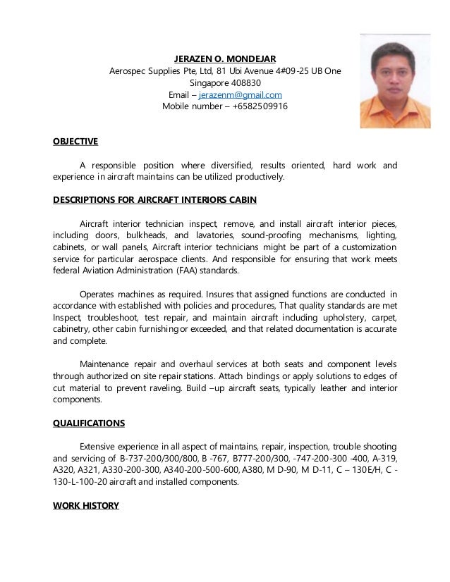 Jerazen Resume For Cabin