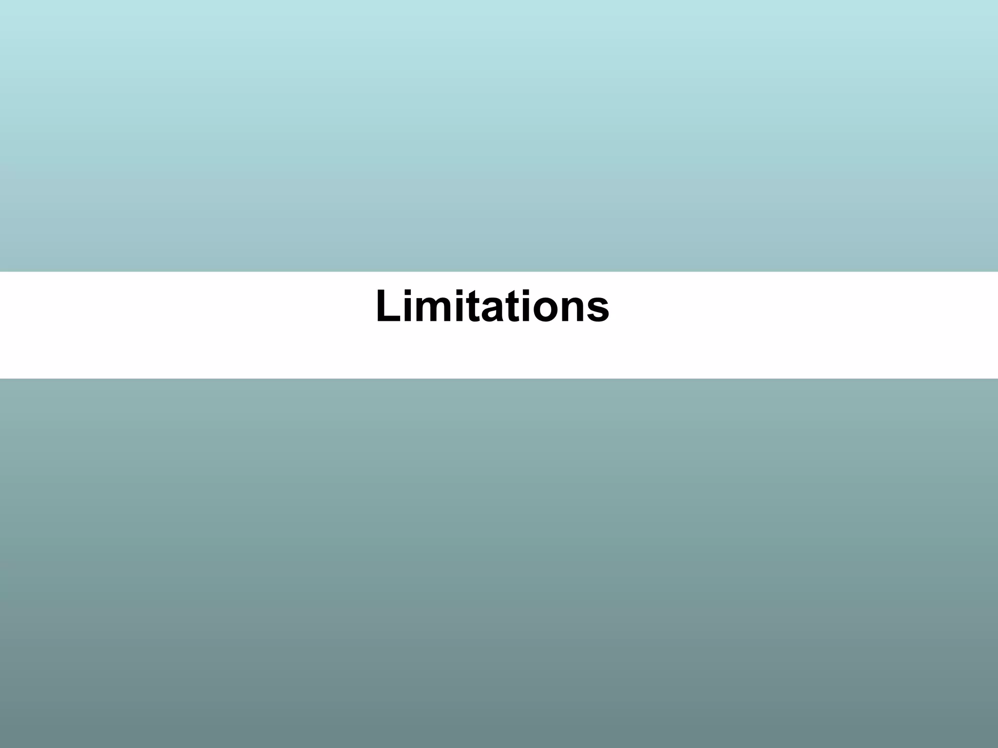 Limitations
 