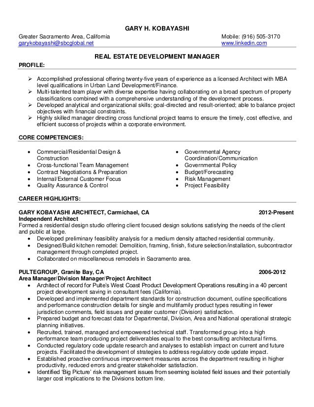 15_0222 resume development manager real estate development resumes