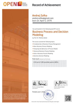 openHPI is the educational internet platform of the
Hasso Plattner Institute (HPI) for Software Systems
Engineering. The H...