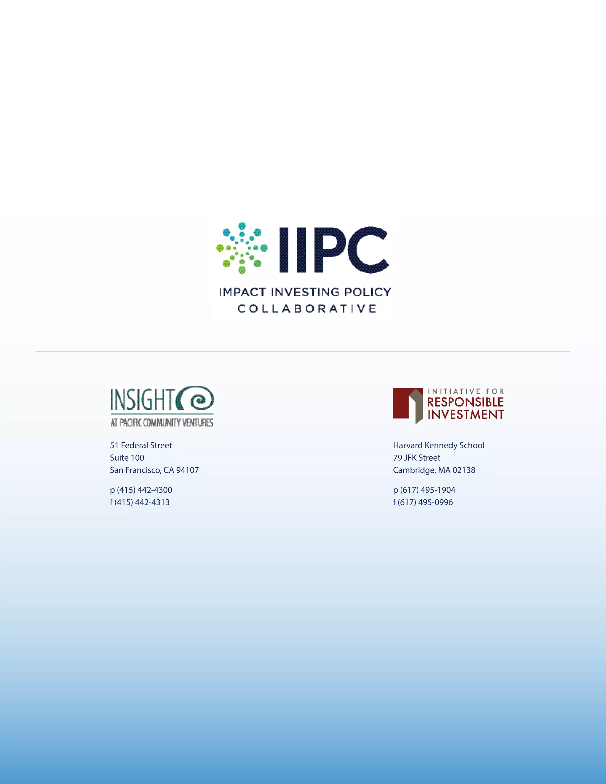 51 Federal Street
Suite 100
San Francisco, CA 94107
p (415) 442-4300
f (415) 442-4313
Harvard Kennedy School
79 JFK Street
Cambridge, MA 02138
p (617) 495-1904
f (617) 495-0996
 