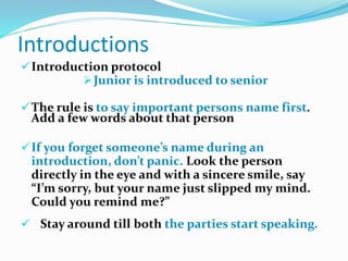 BUSINESS ETIQUETTE | PPTX