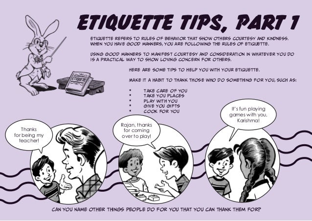 Etiquette Tips, Part 1