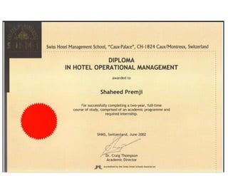 Diploma in Hotel Operations Management