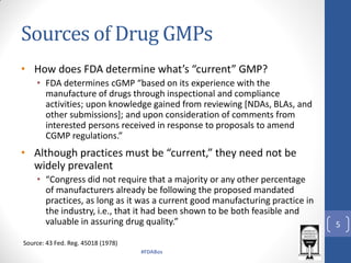 Current Good Manufacturing Practices: Drug and Biologics | PDF