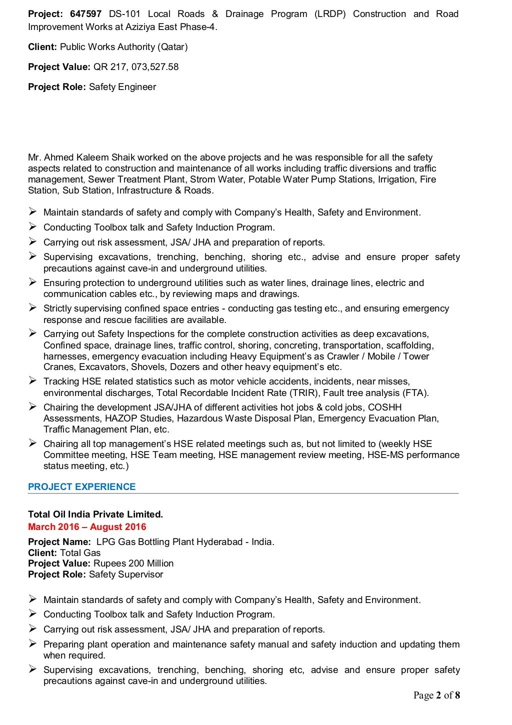 CVSafety Engineer Ahmed Kaleem Shaik