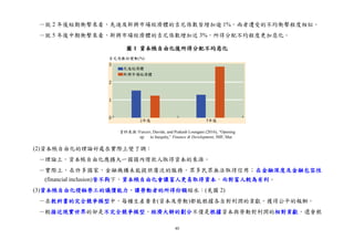 40
－就 2 年後短期衝擊來看，先進及新興市場經濟體的吉尼係數皆増加逾 1%，兩者遭受的不均衝擊程度相似。
－就 5 年後中期衝擊來看，新興市場經濟體的吉尼係數増加近 3%，所得分配不均程度更加惡化。
圖 1 資本帳自由化後所得分配不均惡化
資料來源：Furceri, Davide, and Prakash Loungani (2016), “Opening
up to Inequity,” Finance & Development, IMF, Mar.
(2)資本帳自由化的理論好處在實際上變了調：
－理論上，資本帳自由化應擴大一國國內借款人取得資本的來源。
－實際上，在許多國家，金融機構未能提供廣泛的服務，眾多民眾無法取得信用；在金融深度及金融包容性
(financial inclusion)皆不夠下，資本帳自由化會讓富人更易取得資本，而對富人較為有利。
(3)資本帳自由化侵蝕勞工的議價能力，讓勞動者的所得份額縮水：(見圖 2)
－在教科書的完全競爭模型中，每種生產要素(資本及勞動)都能根據各自對利潤的貢獻，獲得公平的報酬。
－較接近現實世界的卻是不完全競爭模型，經濟大餅的劃分不僅是根據資本與勞動對利潤的相對貢獻，還會根
 