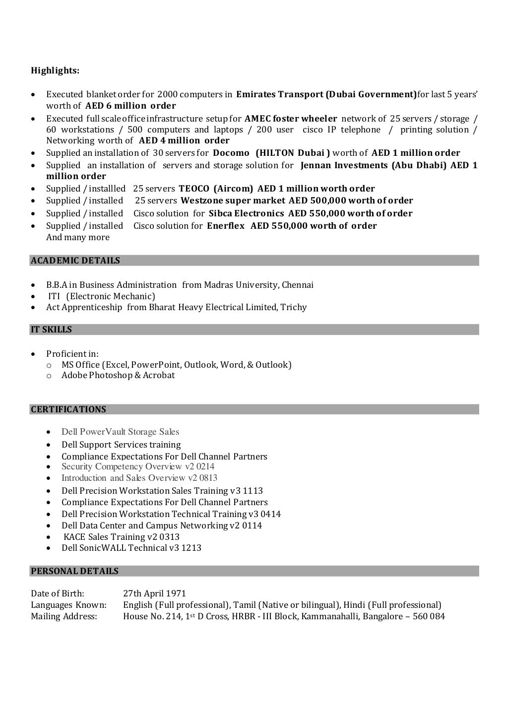 Resume ASkumar IT 15 Years Experiance 1 Resume ASkumar IT 15 Years Experiance 1