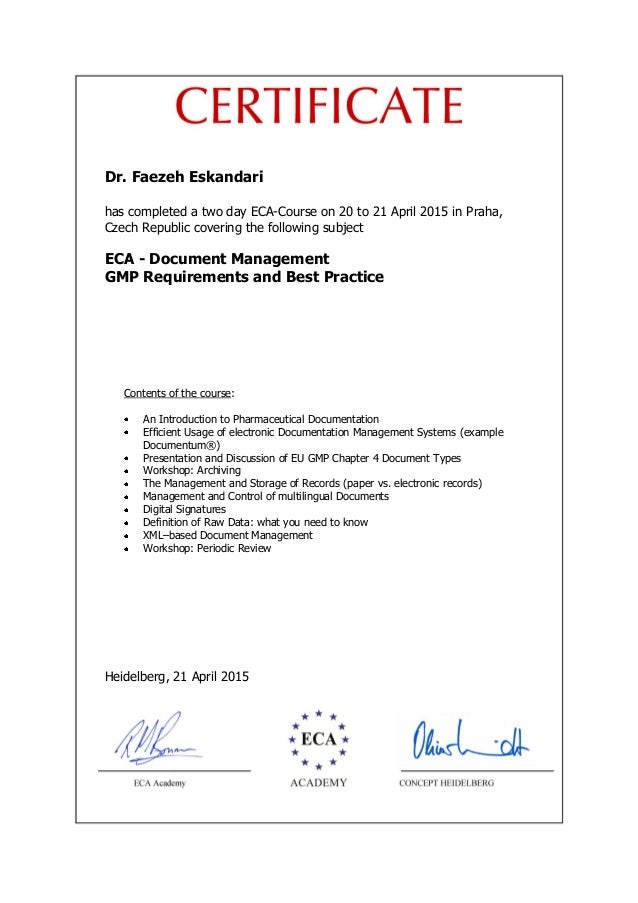 ECA Certificate Doc Mng PDF