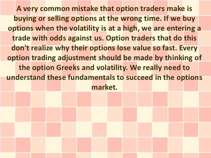 Option trading adjustment