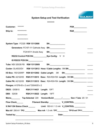 System Setup Procedure_V9 | PDF