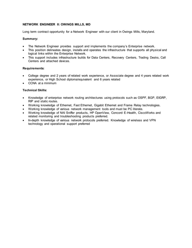 Network Engineer | PDF
