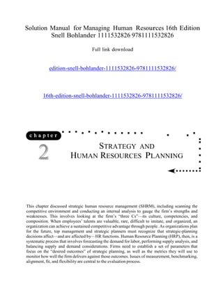 Comprehensive Guide to Strategic Human Resources Planning and ...