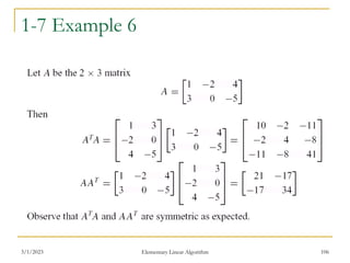 3/1/2023 Elementary Linear Algorithm 106
1-7 Example 6
 