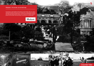 Wesbank | As we sew, so we shall reap
Crop farming is a great metaphor when planning a communication rollout; you need to
understand the nature of the ground you’re working with, you need prepare a seedbed,
when ideas germinate they need nurturing , etc. So it was that 30 Wesbank managers
planned a communication rollout (and farmed !) at the famous Prynnsberg estate.
Corporate Video
 